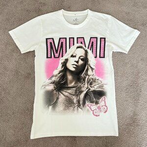 Mariah Carey Las Vegas White and Pink Tee Size Small